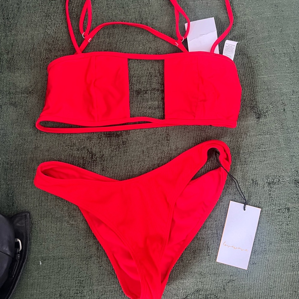 NWT RED BIKINI REVOLVE LOVE WAVE - Picture 3 of 5